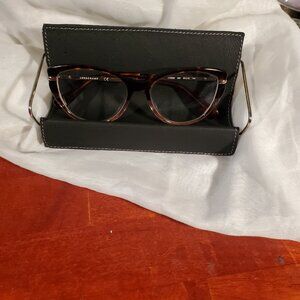 George, O/S, genuine leather, Black, eyeglass holder (glasses not included)